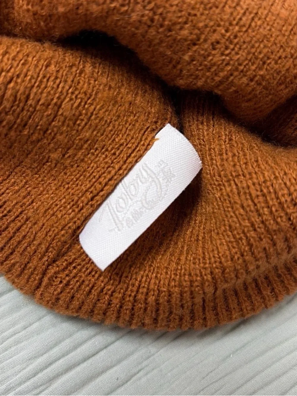 Kids Knit Beanie - Rust Orange Brown